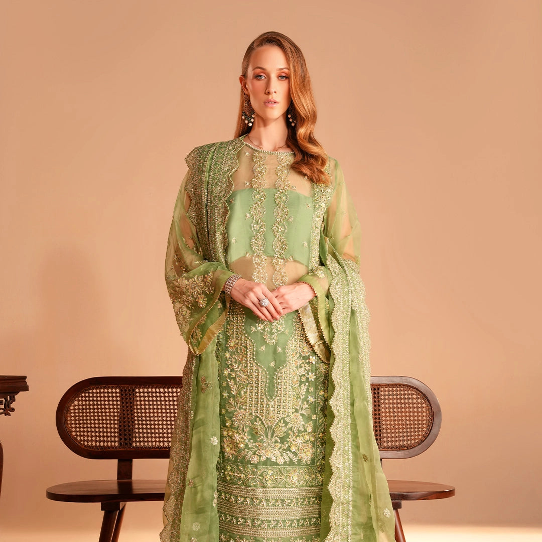 Celadon Green Organza Attire