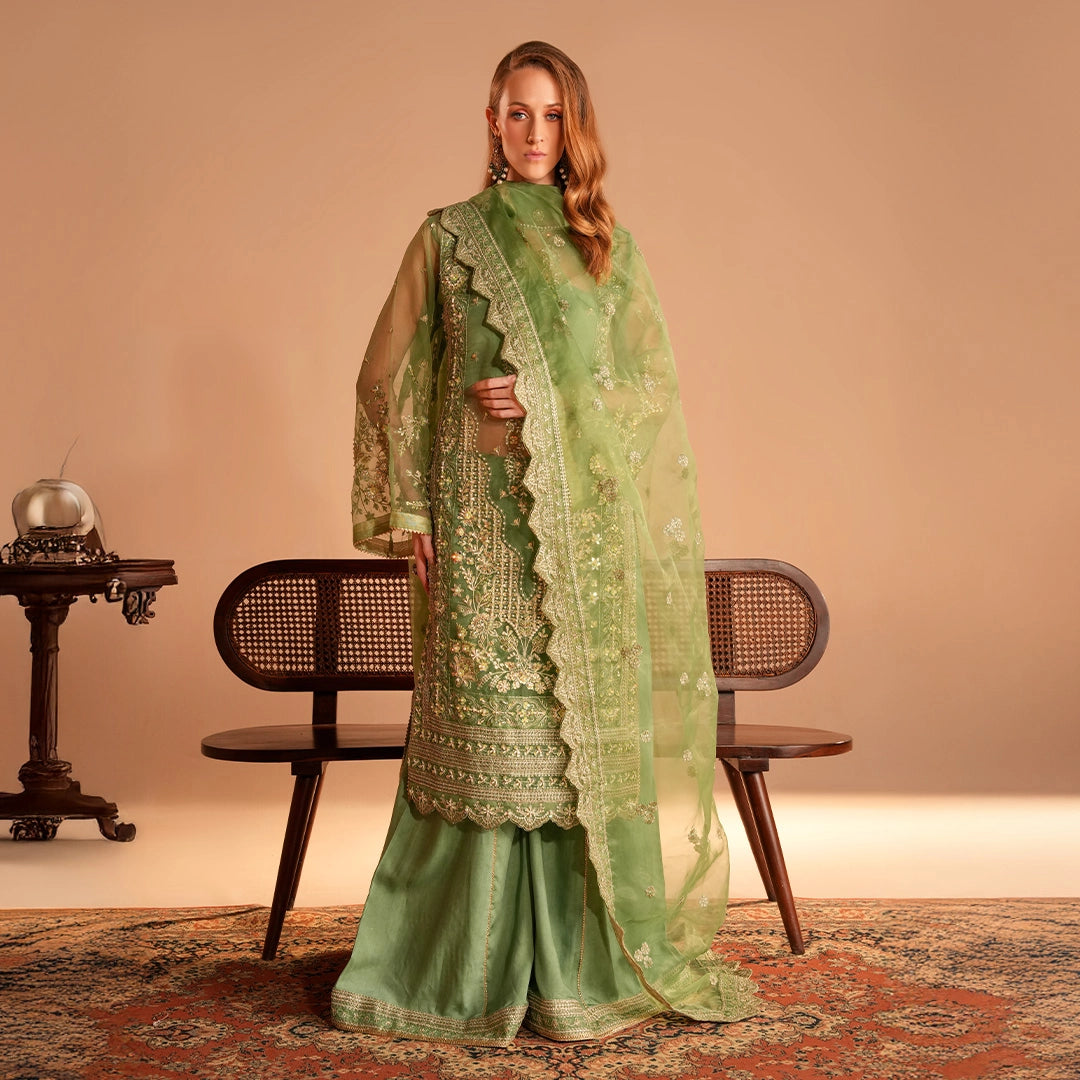 Celadon Green Organza Attire