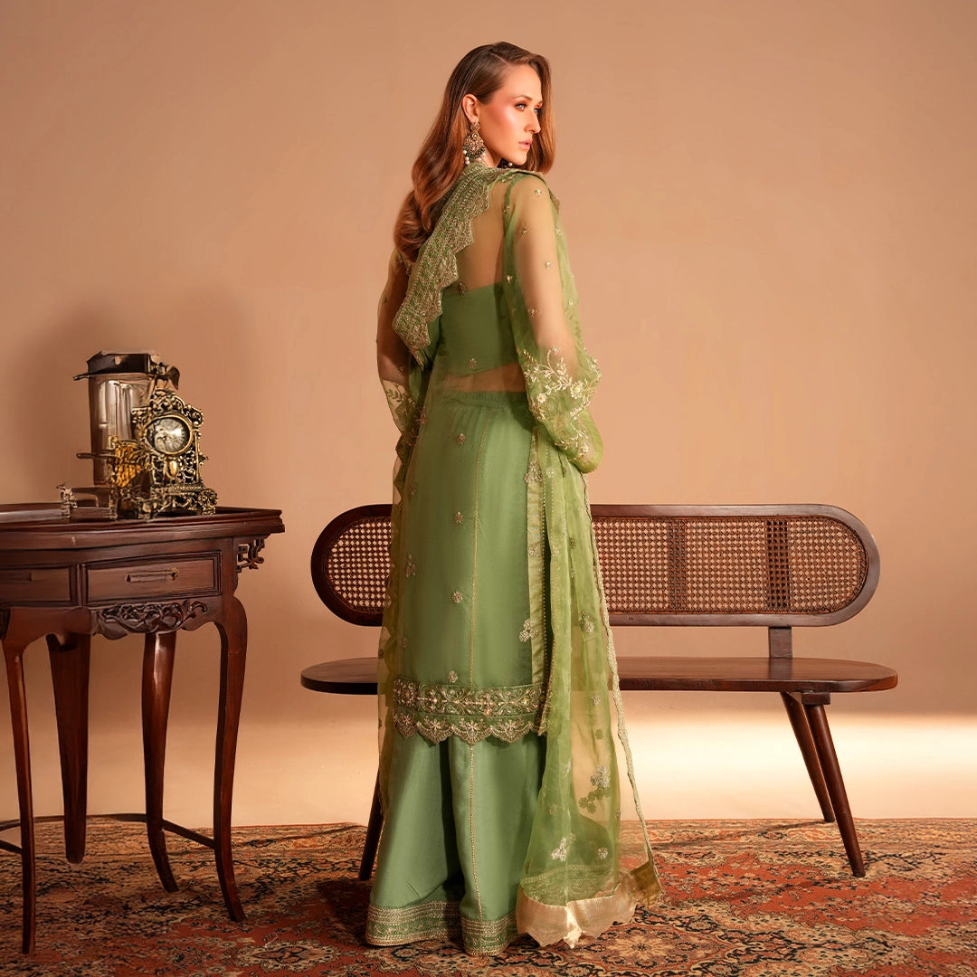 Celadon Green Organza Attire